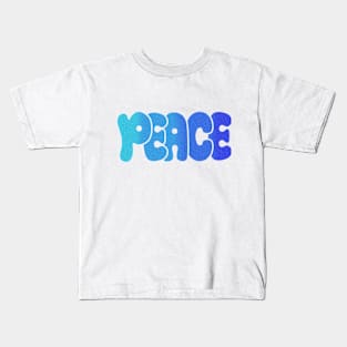 Peace blue glitter Kids T-Shirt